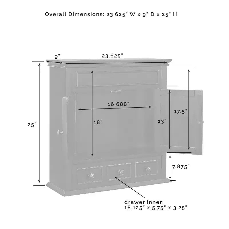 Wall Mounted Storage Cabinet, Warm White, Bathroom & Kitchen Wall Cabinet with Door