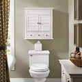 Wall Mounted Storage Cabinet, Warm White, Bathroom & Kitchen Wall Cabinet with Door