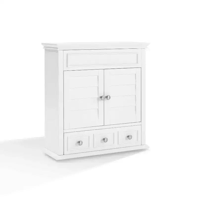 Wall Mounted Storage Cabinet, Warm White, Bathroom & Kitchen Wall Cabinet with Door