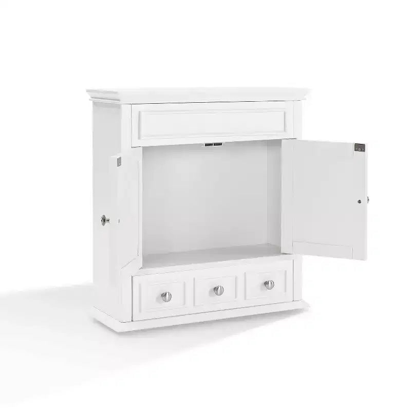 Wall Mounted Storage Cabinet, Warm White, Bathroom & Kitchen Wall Cabinet with Door
