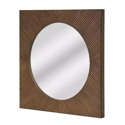 American Art Decor Carved Recollections Box Top Carved Mirror Brown