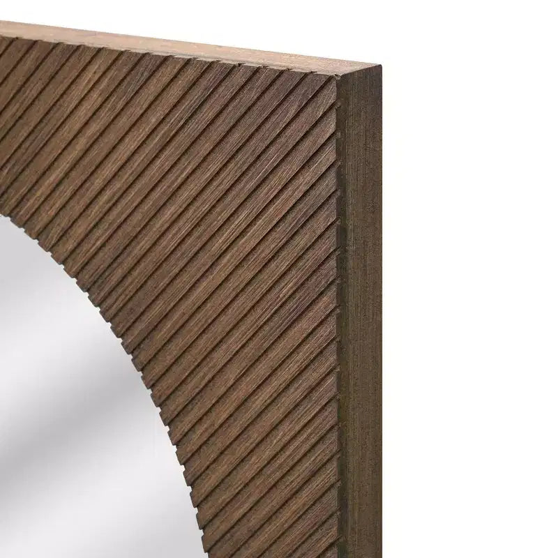 24"x24" Carved Square Wall Mirror, Brown MDF Frame, Craftsman Style, Wall Mount