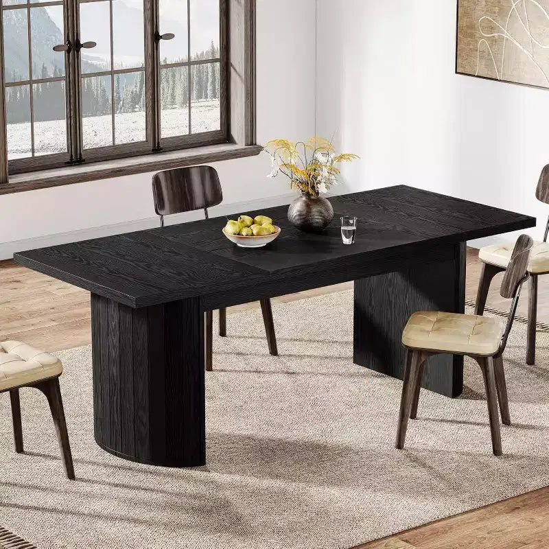 78.74" Extra Long Executive Desk, Large Computer Office Desk with Wooden Double Pedestal