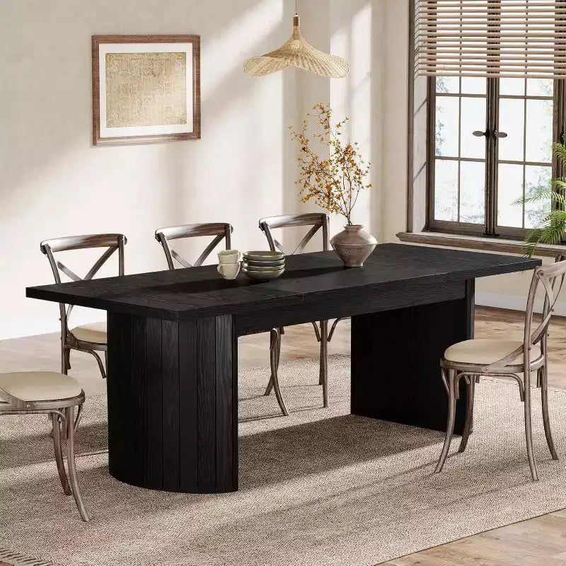 78.74" Extra Long Executive Desk, Large Computer Office Desk with Wooden Double Pedestal