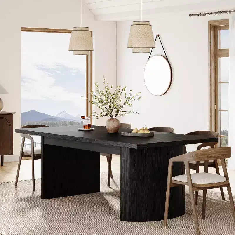 78.74" Extra Long Executive Desk, Large Computer Office Desk with Wooden Double Pedestal