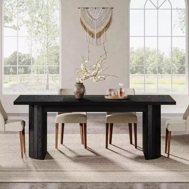 78.74" Extra Long Executive Desk, Large Computer Office Desk with Wooden Double Pedestal