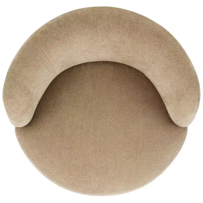 Fauteuil pivotant, sans accoudoirs, en lin, rotation à 360 degrés, cadre en bois, 125 kg