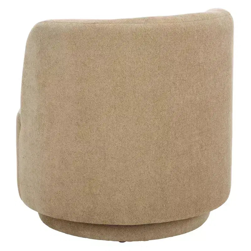 Fauteuil pivotant, sans accoudoirs, en lin, rotation à 360 degrés, cadre en bois, 125 kg