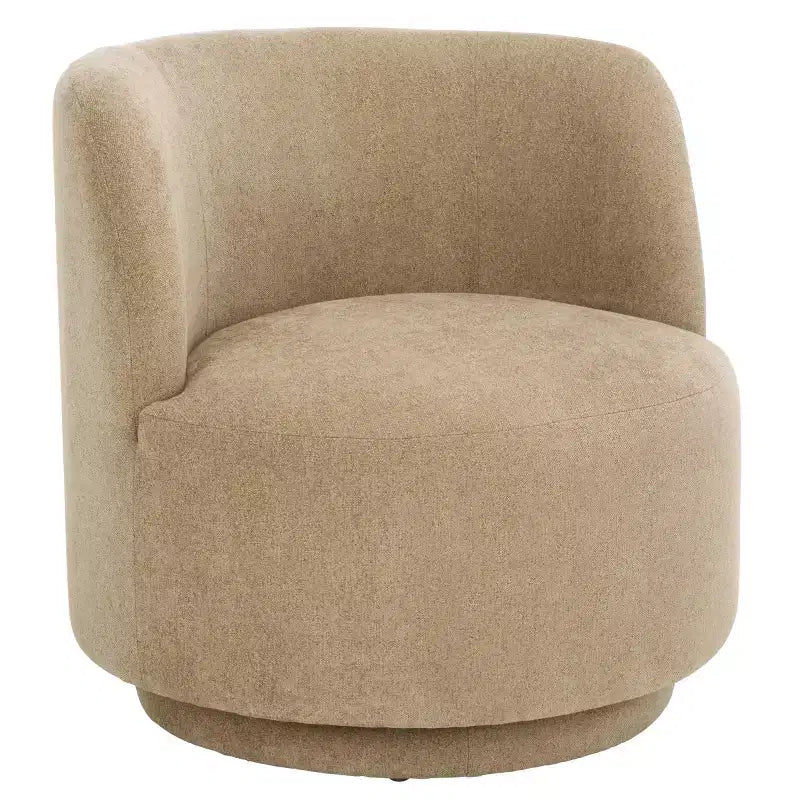 Fauteuil pivotant, sans accoudoirs, en lin, rotation à 360 degrés, cadre en bois, 125 kg
