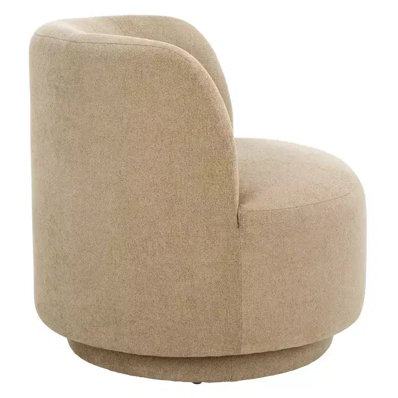 Fauteuil pivotant, sans accoudoirs, en lin, rotation à 360 degrés, cadre en bois, 125 kg