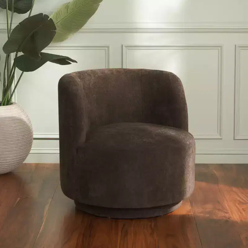 Swivel Accent Chair, Armless Linen Upholstered, 360-Degree Rotation, Wood Frame, 275LBS