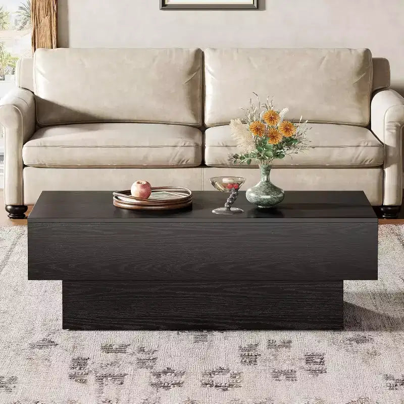 55-Inch Farmhouse Wood Coffee Table for Living Room, Office Reception Area
