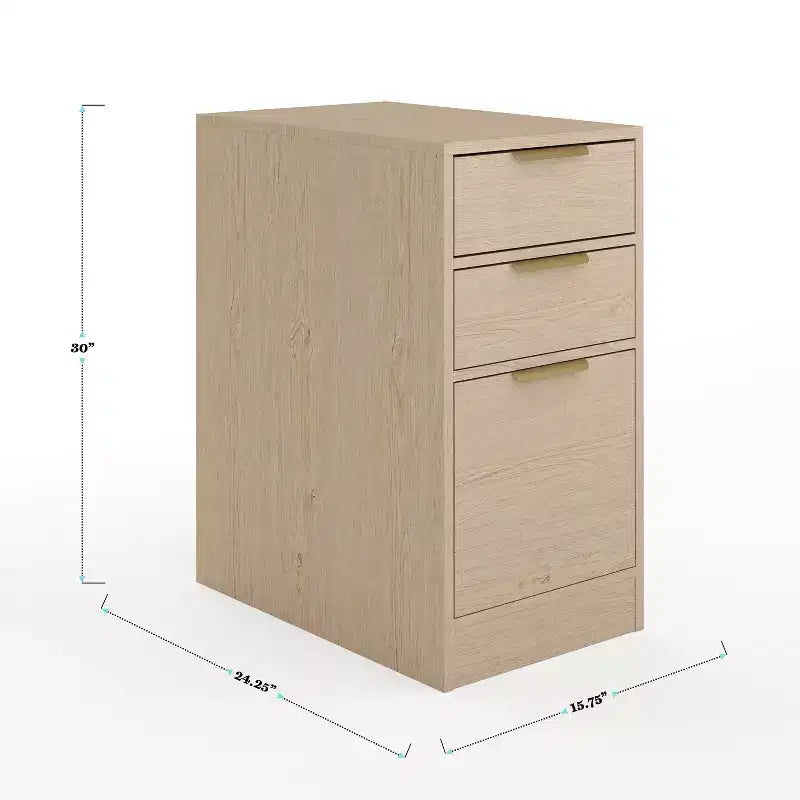 Bureau d'angle modulable avec un tiroir et deux caissons de classement à 3 tiroirs, bois composite