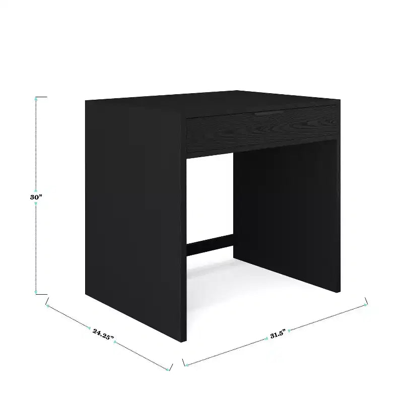 Bureau d'angle modulable avec un tiroir et deux caissons de classement à 3 tiroirs, bois composite