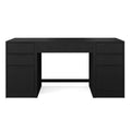 Bureau d'angle modulable avec un tiroir et deux caissons de classement à 3 tiroirs, bois composite