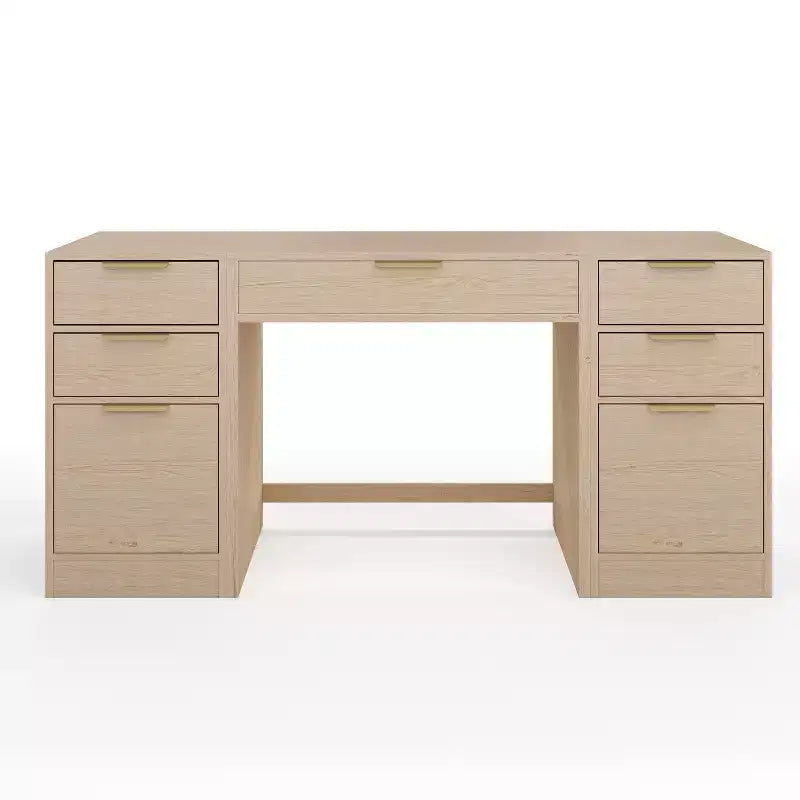 Martha Stewart Kayden Home Office Modular Single-Drawer Desk with Dual 3 Drawer File Cabinets