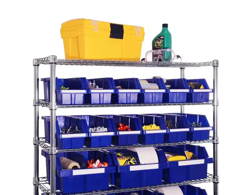 8-Tier 24-Bin Rack Storage Unit, 36"W x 14.25"D x 63.5"H, Heavy-Duty Organizer
