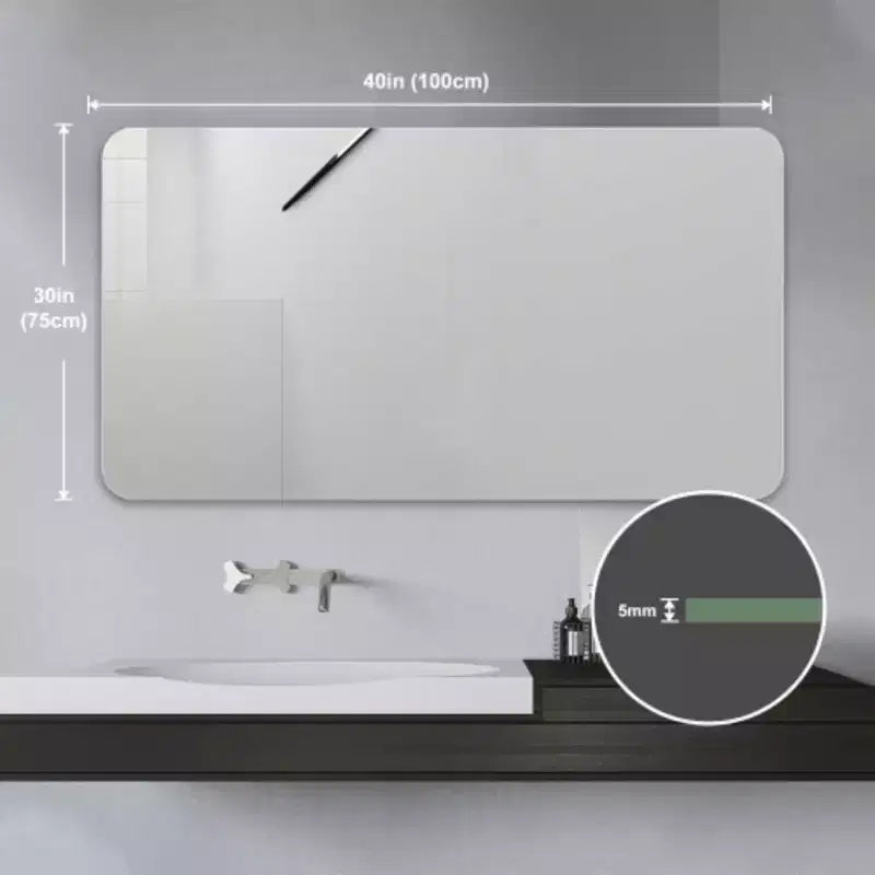 Miroir de salle de bain, miroir mural anti-buée et étanche pour salle de bain