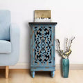 Rustic Wooden End Table with Dual Storage Shelf, Rectangle Side Table for Living Room