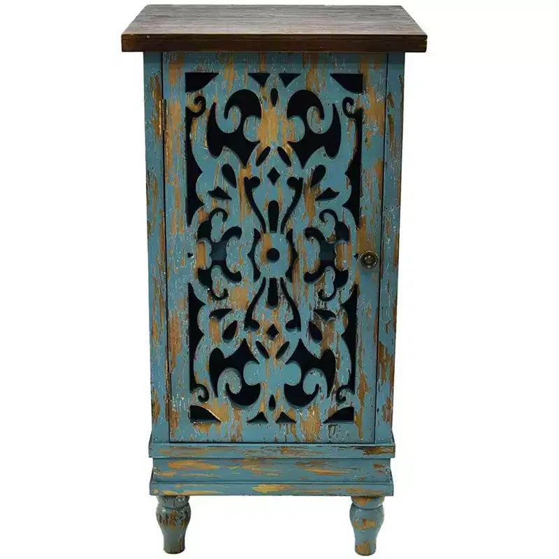 Rustic Wooden End Table with Dual Storage Shelf, Rectangle Side Table for Living Room