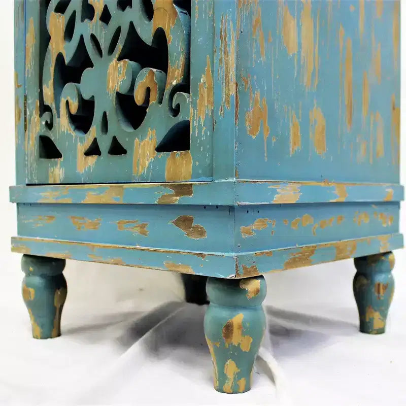 Rustic Wooden End Table with Dual Storage Shelf, Rectangle Side Table for Living Room