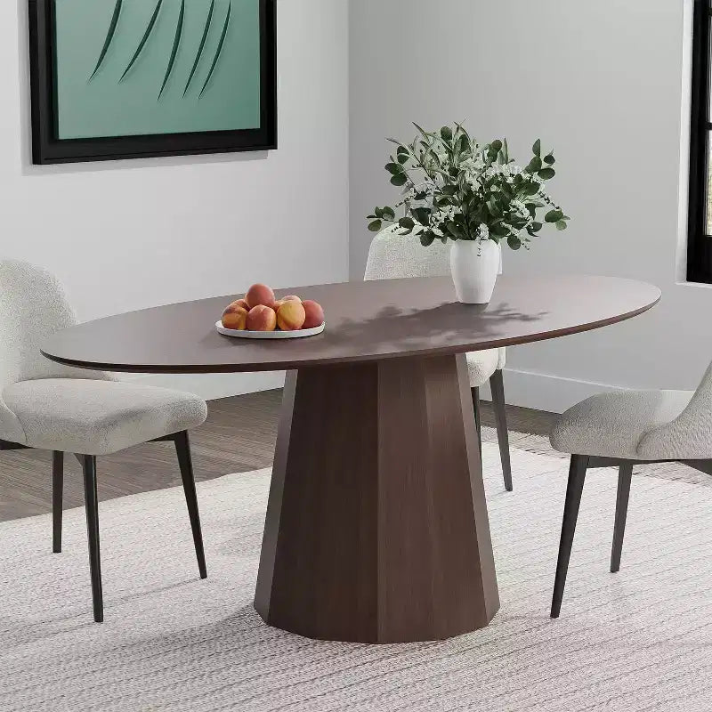67-Inch Nordic Style Round Solid Wood Dining Table, Modern Simple Home Restaurant Large Round Table, Light Luxury Design