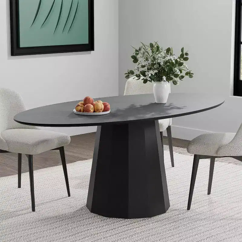 67-Inch Nordic Style Round Solid Wood Dining Table, Modern Simple Home Restaurant Large Round Table, Light Luxury Design