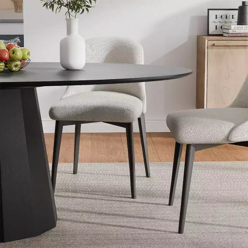 67-Inch Nordic Style Round Solid Wood Dining Table, Modern Simple Home Restaurant Large Round Table, Light Luxury Design