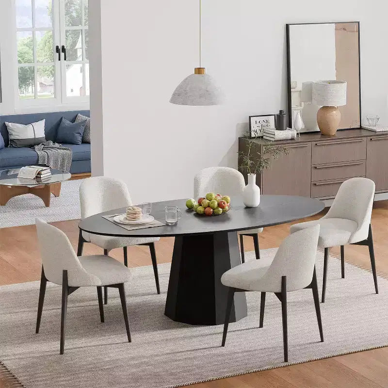 67-Inch Nordic Style Round Solid Wood Dining Table, Modern Simple Home Restaurant Large Round Table, Light Luxury Design