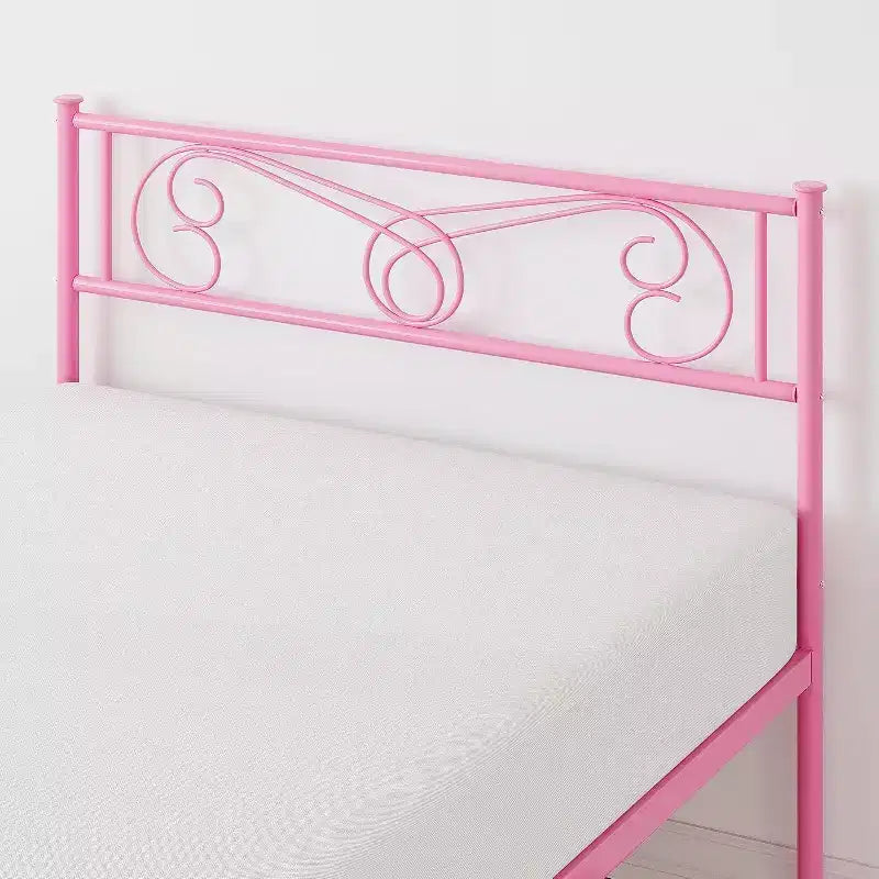 Metal King Bed Frames Platform Bed Frame, Iron-Art Headboard and Footboard, Steel Slats, Under Bed Storage, Noise Free, No Box Spring Needed, Black