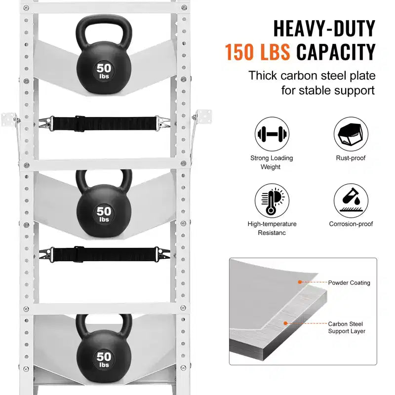 Refrigerant Tank Rack for 3 x 30-50lb Cylinders, 14.64"x13.97"x46.06", Gas Cylinder Storage