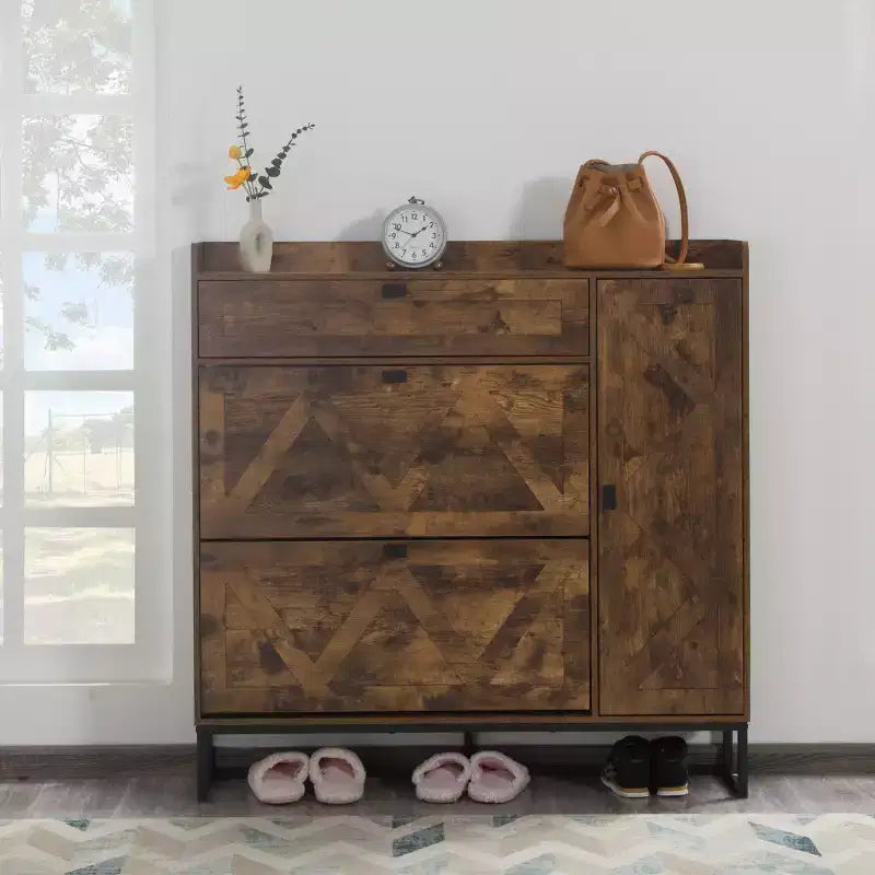 MAYEERTY Shoe Cabinet Sturdy Construction Modern Design Space Saving for Entryway Closet