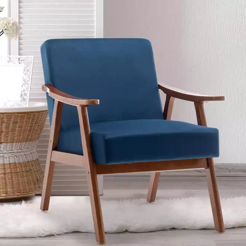 Accent Chair, Living Room Chairs with Solid Wood Frame, Mid Century Modern Chair Ergonomic Backrest for Bedroom, Reading Room