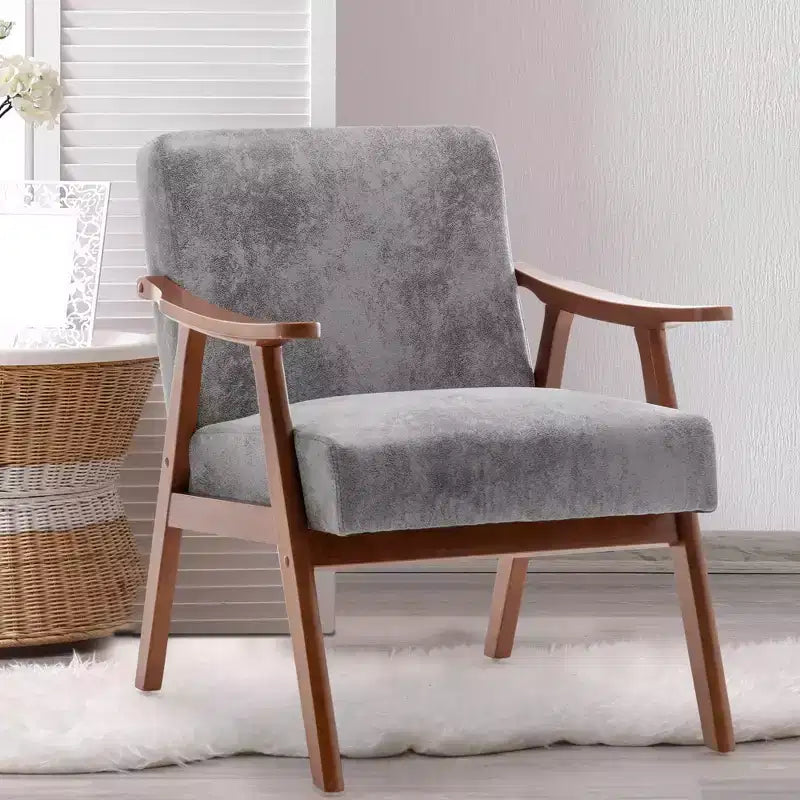 Accent Chair, Living Room Chairs with Solid Wood Frame, Mid Century Modern Chair Ergonomic Backrest for Bedroom, Reading Room