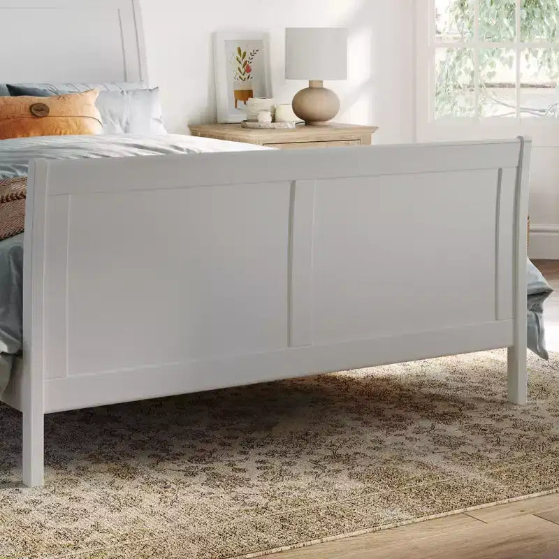 Freestanding Solid Wood Panel Headboard with Bed Frame, Multiple Sizes & Finishes