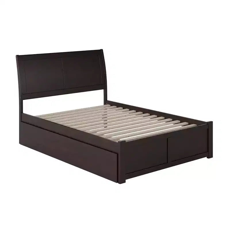 Freestanding Solid Wood Panel Headboard with Bed Frame, Multiple Sizes & Finishes