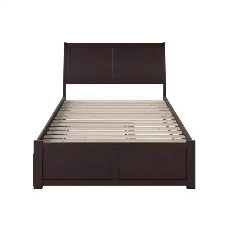 Freestanding Solid Wood Panel Headboard with Bed Frame, Multiple Sizes & Finishes