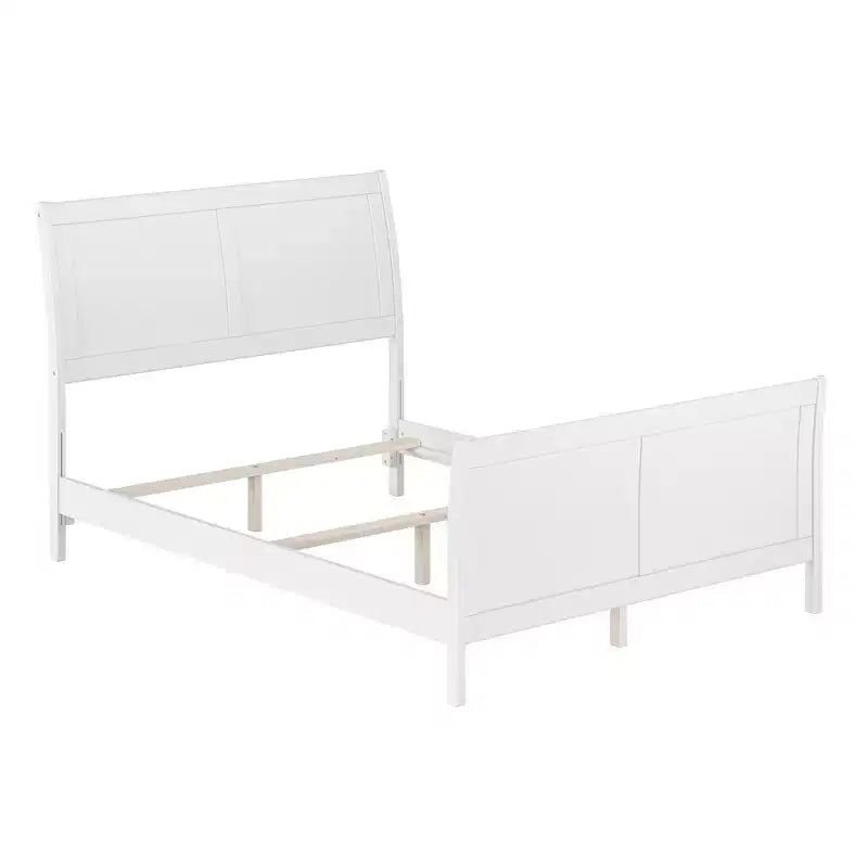 Freestanding Solid Wood Panel Headboard with Bed Frame, Multiple Sizes & Finishes