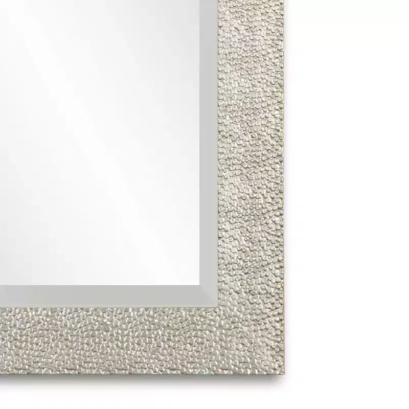 Antiqued Silver Wall Mirror, 29" x 41", Decorative Metal Frame, Living Room & Bedroom