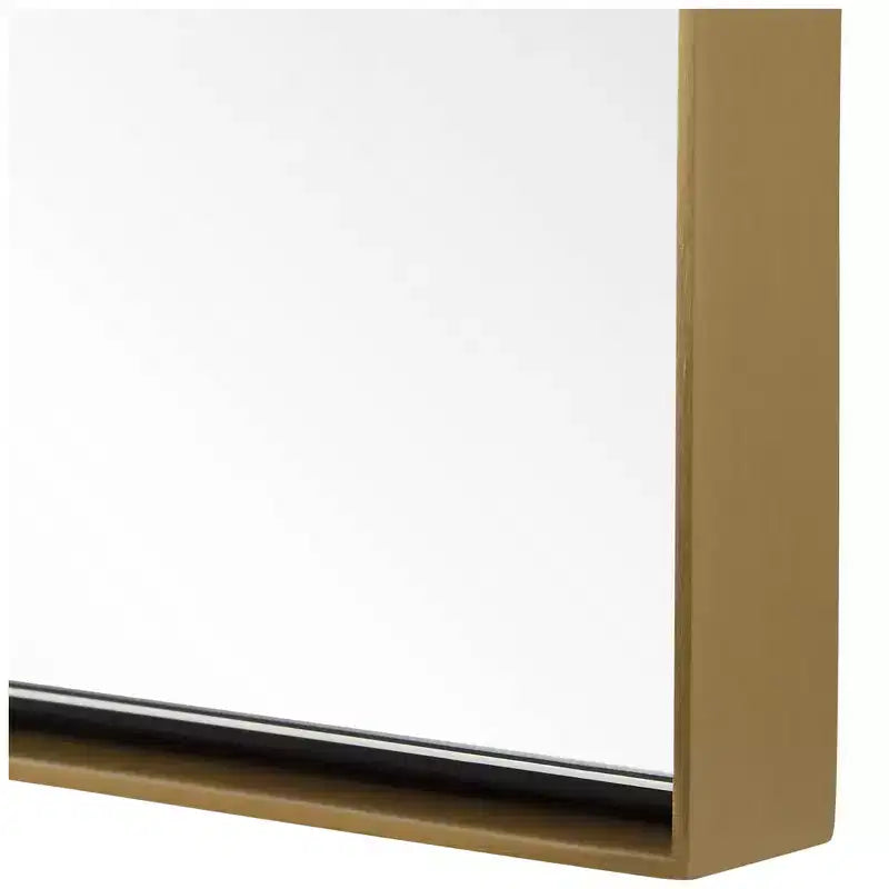 Antique Brass Vanity Mirror, 24" x 30.5", Plated Metal Frame, Wall Mirror