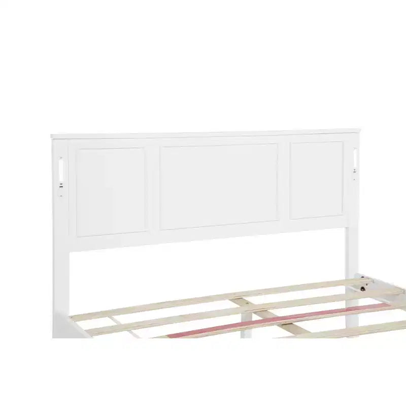 Lit moderne en bois avec tête de lit haute, Lit plateforme, Plusieurs tailles