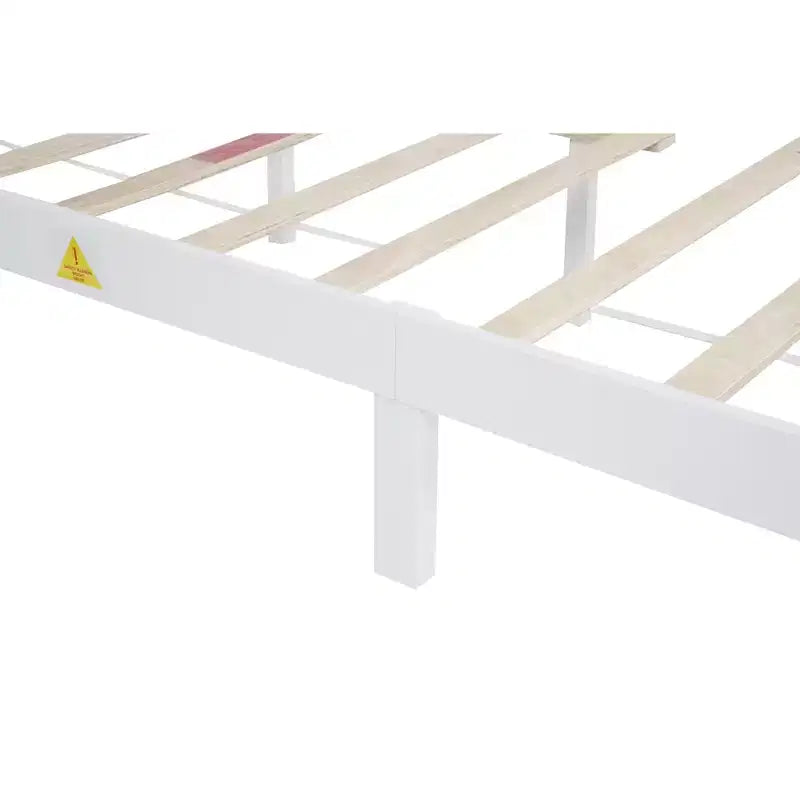 Lit moderne en bois avec tête de lit haute, Lit plateforme, Plusieurs tailles