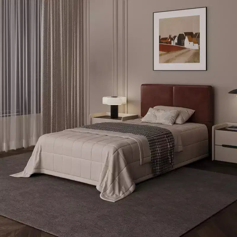 Cadre de lit plateforme rembourré avec support à lattes en bois pour chambre à coucher