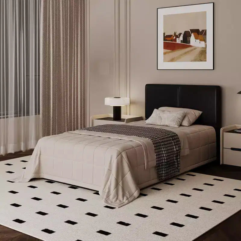 Cadre de lit plateforme rembourré avec support à lattes en bois pour chambre à coucher