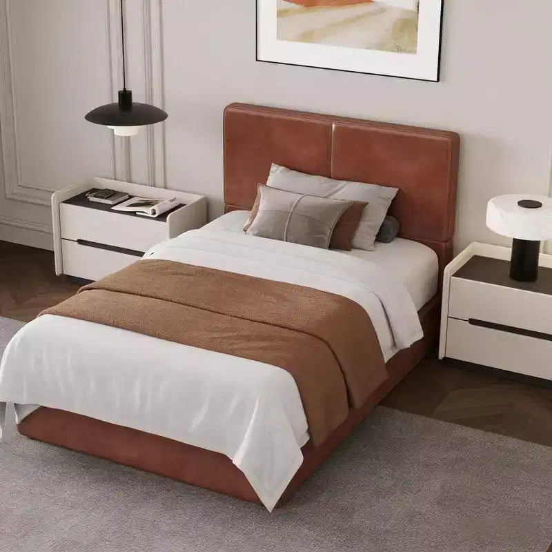 Upholstered Platform Bed Frame with Wood Slat Support for Bedroom