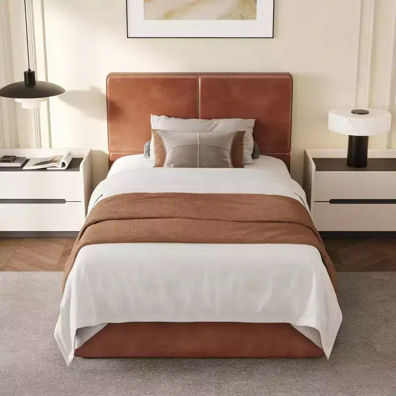 Upholstered Platform Bed Frame with Wood Slat Support for Bedroom