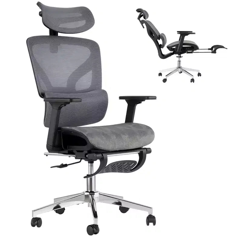 3rd Gen Ergonomic Mesh Office Chair - 4D Adjustable Armrests, Lumbar Support & Footrest, High Back Desk Chair for Home Office(1-Pack)