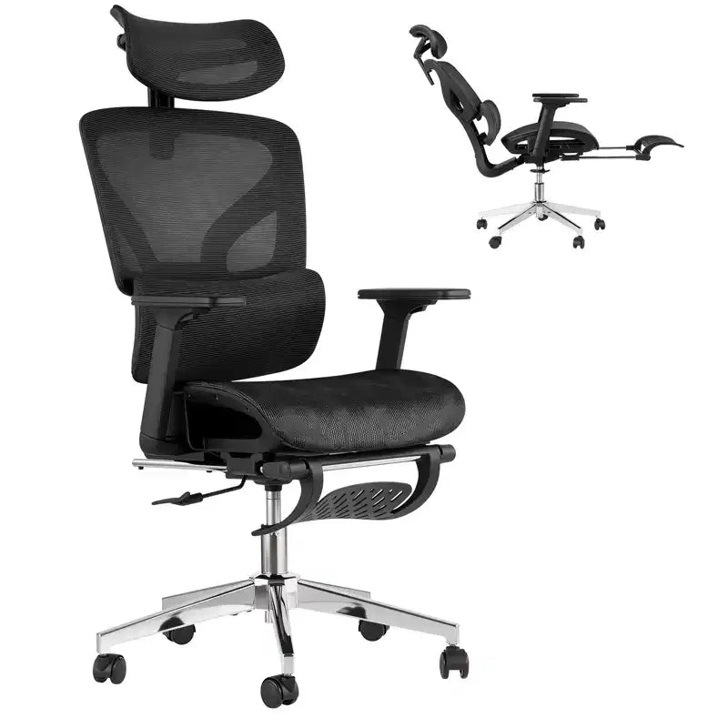 3rd Gen Ergonomic Mesh Office Chair - 4D Adjustable Armrests, Lumbar Support & Footrest, High Back Desk Chair for Home Office(1-Pack)