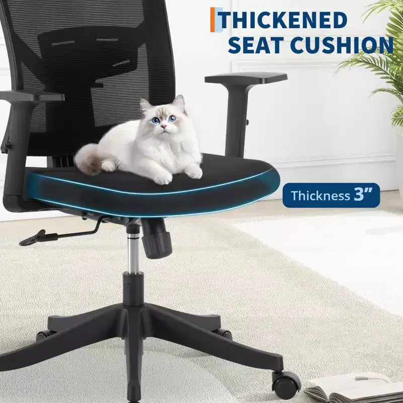 Chaise de bureau ergonomique, Support lombaire réglable, Soutien lombaire ajustable, Chaise de bureau pivotante, Chaise d'ordinateur à bascule réglable