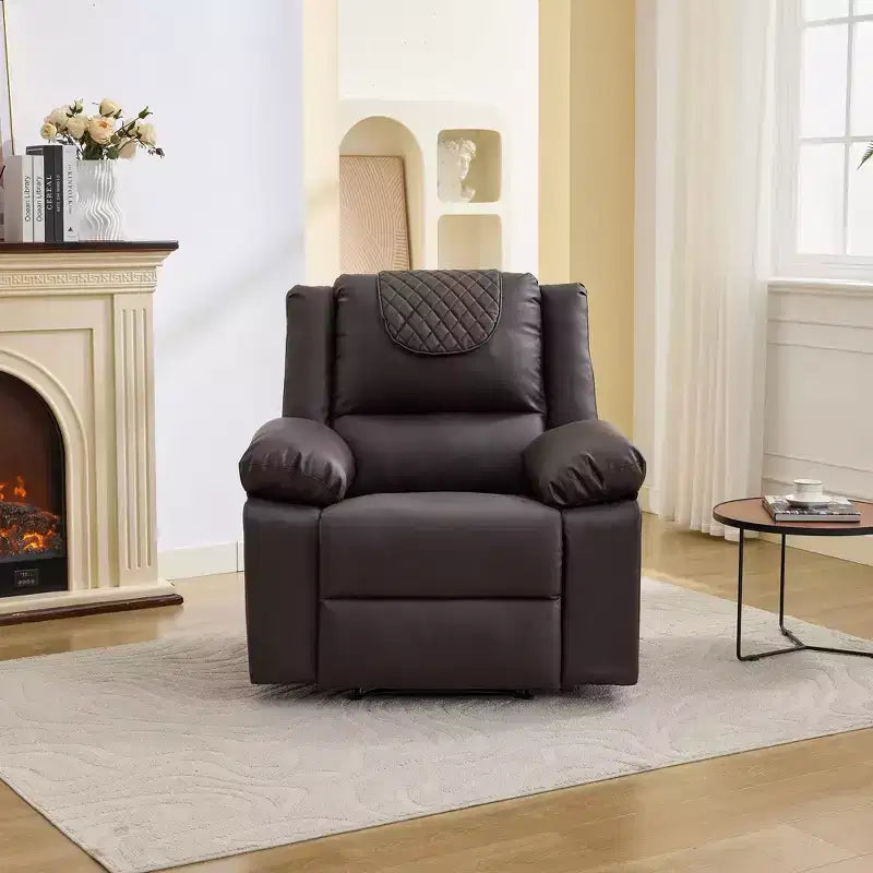Adult Manual Recliner with Side Storage Pockets & Remote Control, Compact Single Sofa
